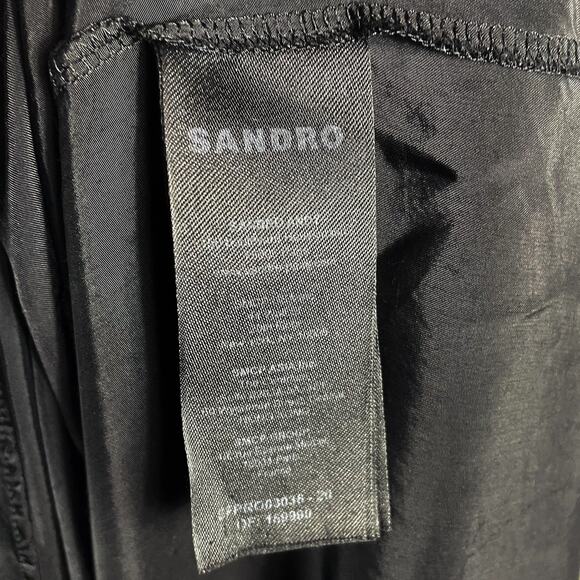 Sandro Olane Black Tank Dress Cutout Shoulder Midi Sleeveless Sz 38 EU / US 6 - Picture 10 of 14